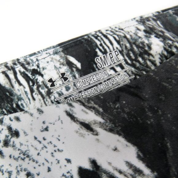 Under Armour Black & White Textured Leggings High Rise Compression Small - Picture 4 of 5